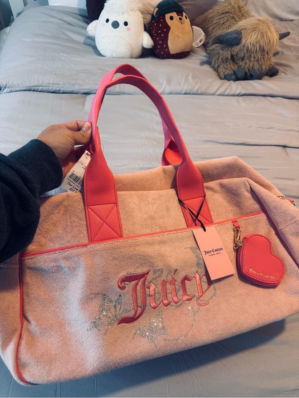 NWT Light Pink Juicy Couture Wingin It Travel/Weekender Bag